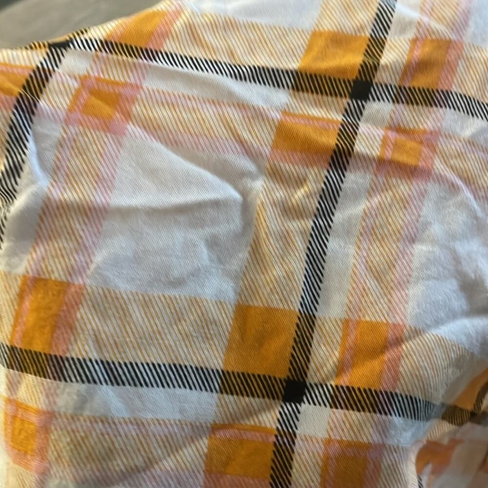 Suzanne Betro Neutral Tartan Plaid Blouse size 2X - Picture 7 of 7